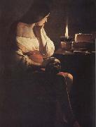 Georges de La Tour Magdalene of the Night Light oil painting on canvas